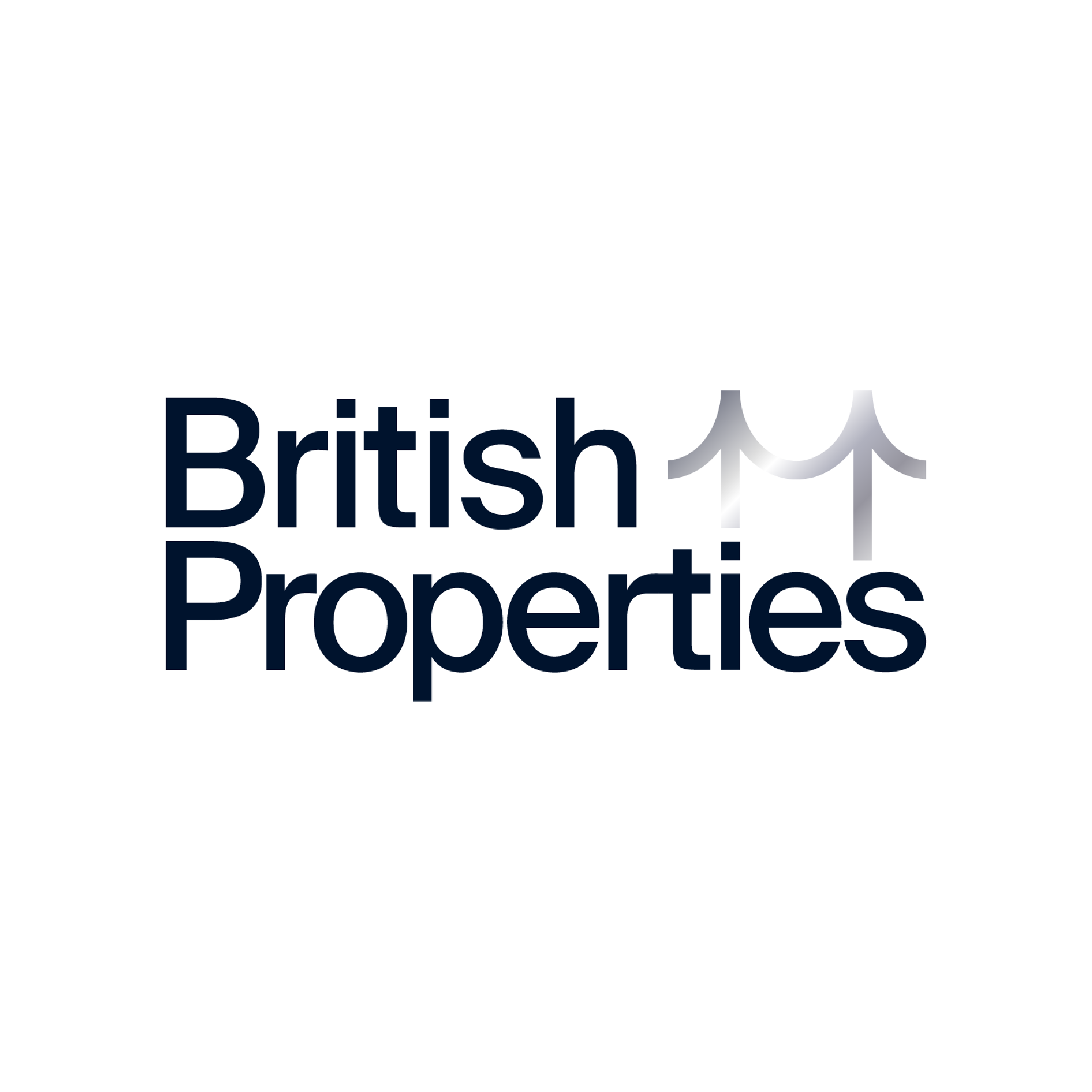 The image features a logo displayed on a black background. It represents "British ++ Properties," showcasing a modern design with graphics and font elements. The overall aesthetic emphasizes graphic design aspects, likely appealing to real estate or property management themes.