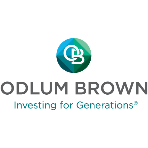 The image features a logo for Odlum Brown, accompanied by the company name and the tagline "Investing for Generations." The design likely incorporates specific graphics or symbols representative of the brand. It emphasizes elements of text and font in its graphic design.