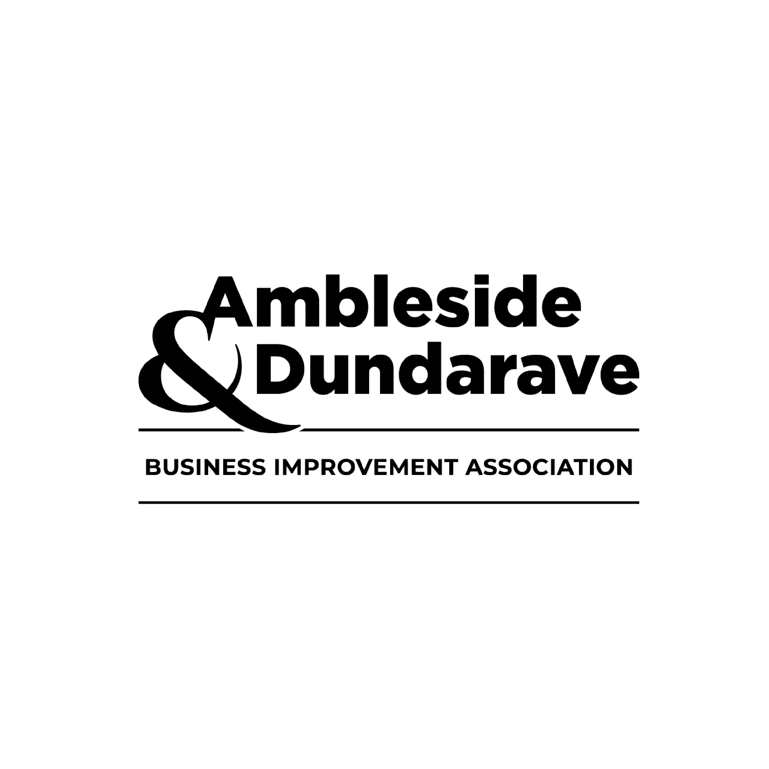 Logo of the Ambleside & Dundarave Business Improvement Association, promoting local businesses and community engagement.