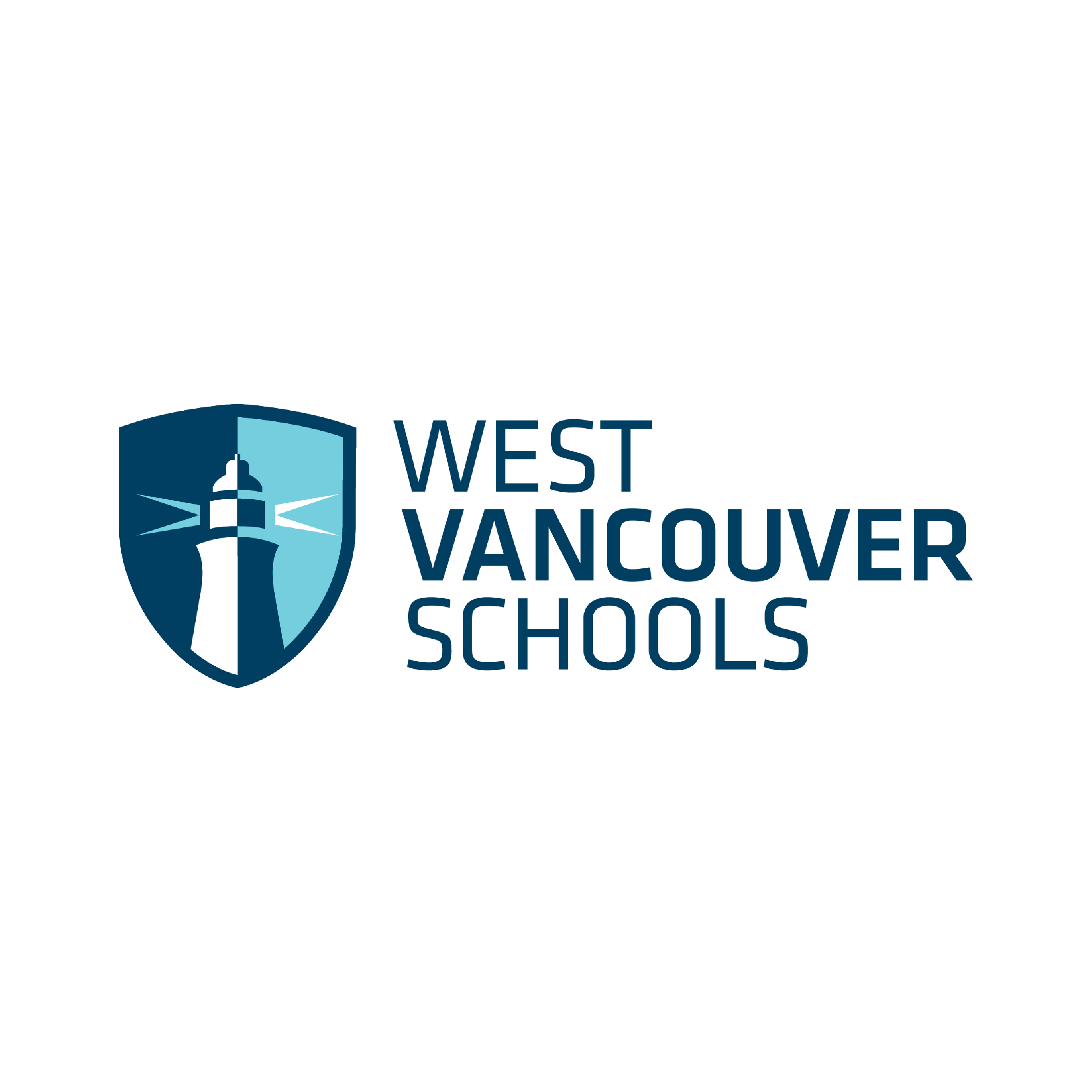 Logo of West Vancouver Schools featuring a stylized design and the name prominently displayed.