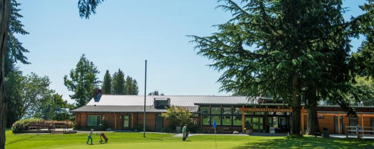 The exterior of the Gleneagles Clubhouse from across the green