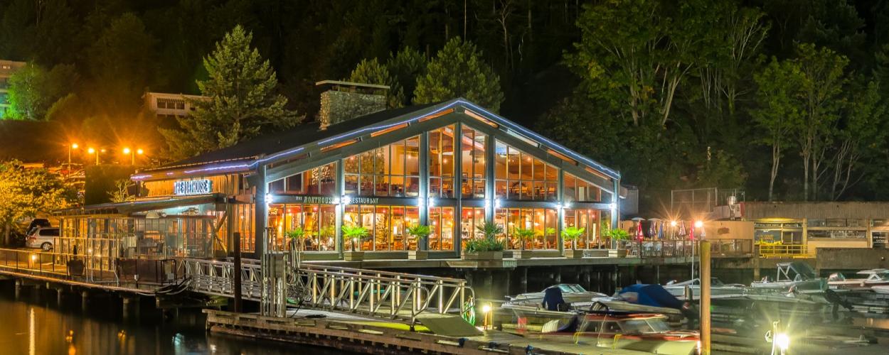 The exterior of the former Boathouse restaurant in Horseshoe Bay on the waterfront.