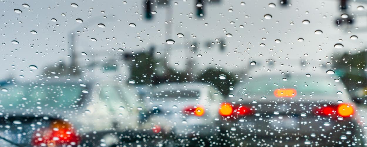 traffic on a rainy day - rainfall